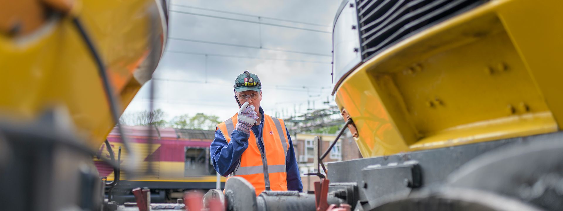  Employee using a radio 