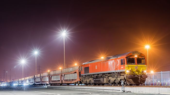 Automotive rail service at Barking.