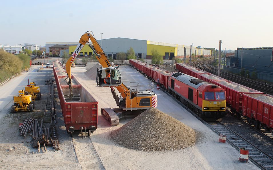  Wagons being loaded with aggregate
