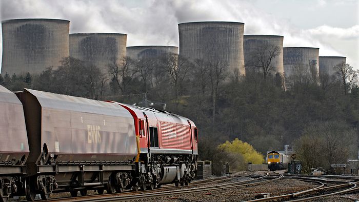  DB Cargo UK high capacity HTA coal wagons.