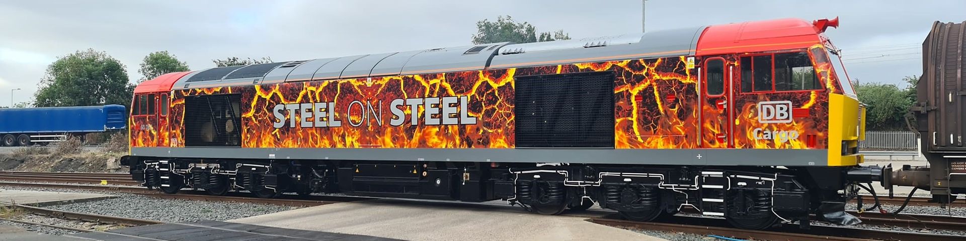 Steel on steel side view